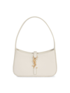 Saint Laurent Women's Mini Le 5 À 7 Leather Hobo Bag In Crema Soft