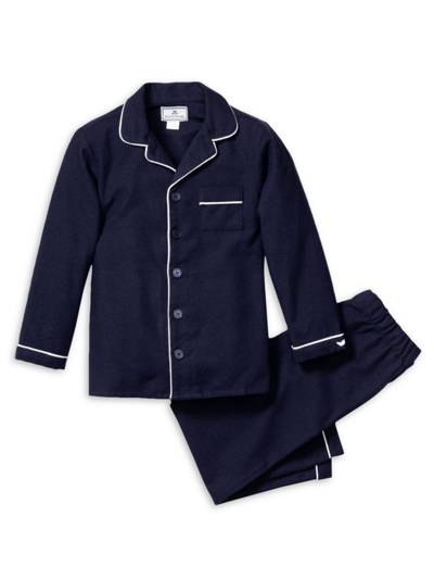 Petite Plume Kids' Baby's, Little Boy's & Boy's Flannel Two-piece Pajama Set In Navy