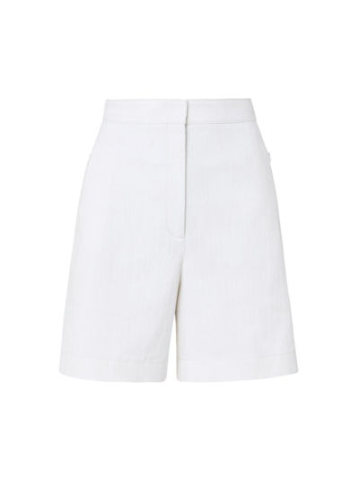 Akris Punto Filia Straight-leg Denim Bermuda Shorts In Cream