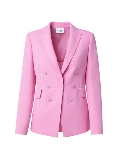 Akris Punto Double-breasted Pebble Crepe Sable Blazer In Pink