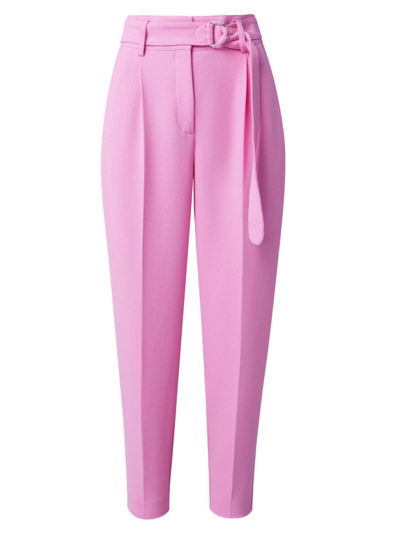 Akris Punto Fred Belted Tapered-leg Ankle Crepe Pants In Pink