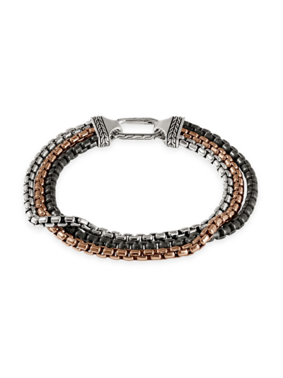 John Hardy Men's Classic Chain Bronze & Silver Triple Row Bracelet