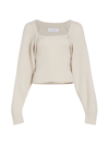 Naadam Fisherman Wool-cashmere Layered Sweater In Linen