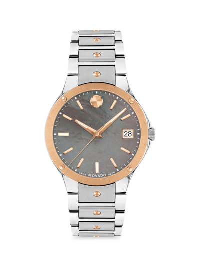 Movado Se Two-tone Stainless Steel Bracelet Watch In Gray/silver