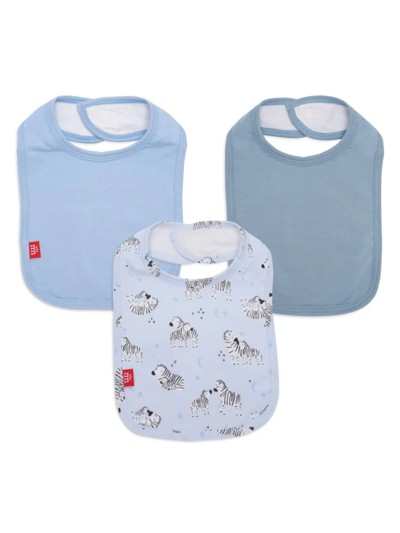 Magnetic Me Baby's 3-pack Zbest Time Bib Set In Blue