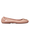 Tory Burch Minnie Patent-leather Travel Ballet Flats In Neutrals