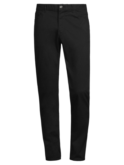 Michael Kors Parker Five-pocket Stretch Straight Fit Pants In Black