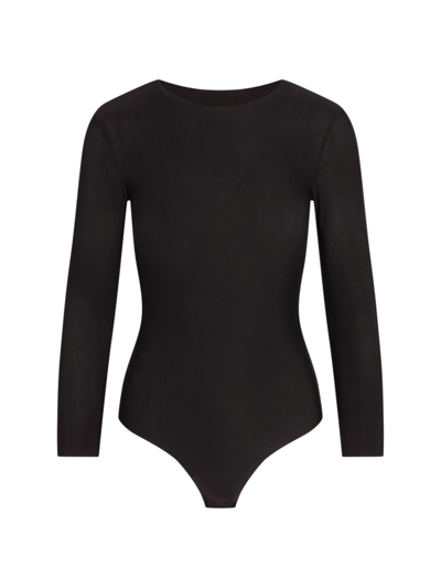 Commando Butter 3/4 Sleeve Crewneck Bodysuit In Black