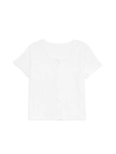Everafter Kids' Girl's Brook Rib-knit Tee In White