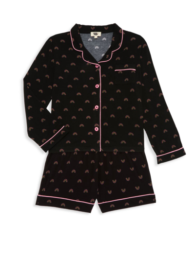 Everafter Kids' Girl's 2-piece Daisy Pajama Set In Black