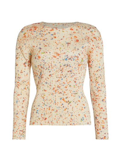 Issey Miyake Enchant Long-sleeve Top In Cream