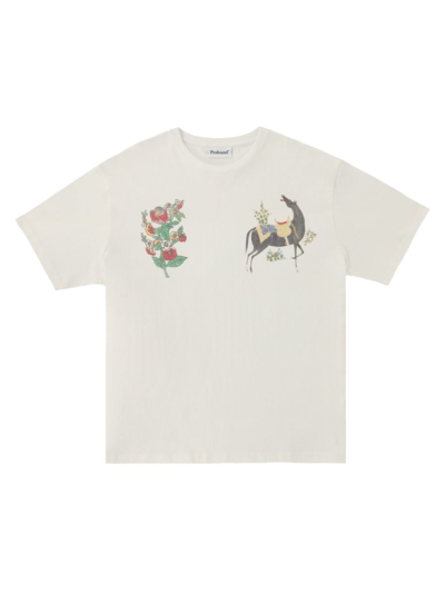 Profound Regal Horse Painting T-shirt In White