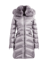 Dawn Levy Cloe Down Shearling Lace-up Coat In Smokey Grey