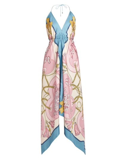 Etro Boho Butterfly Foulard Scarf Dress In Pink