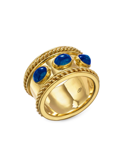 Temple St Clair Women's Florence87 18k Yellow Gold & Blue Sapphire Braided Band Ring