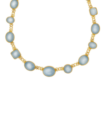 Gurhan Rune 24k Yellow Gold, Aquamarine, & Diamond Collar Necklace