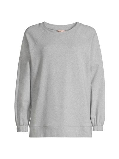 Eberjey Heathered Cotton-blend Sweatshirt In Heather Grey