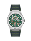 Ferragamo F-80 Skeleton Limited Edition Fabric Strap Watch, 41mm In Green