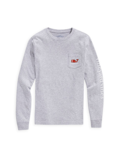 Vineyard Vines Kids' Little Boy's & Boy's Long-sleeve Graphic Tee In Barracuda Heather