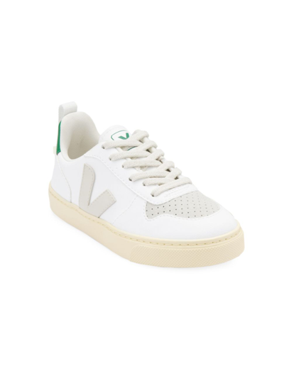 Veja Kid's V-10 Laces Trainers In White