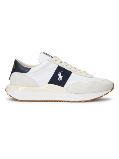 Polo Ralph Lauren Train 89 Sneakers In White Hunter Navy