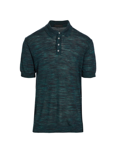 Saks Fifth Avenue Collection Space-dye Polo Shirt In Navy