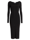 VICTORIA BECKHAM WOMEN'S FITTED SQUARENECK MIDI-DRESS