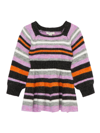 HABITUAL BABY GIRL'S MULTI STRIPE FIT-AND-FLARE SWEATER DRESS