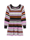 HABITUAL LITTLE GIRL'S MULTI STRIPE FIT-AND-FLARE SWEATER DRESS