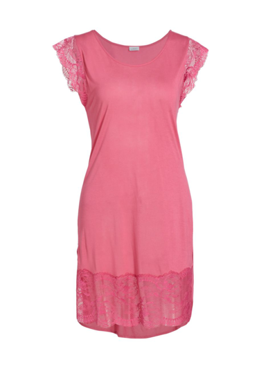 La Perla Lace-trim Jersey Dress In Pink