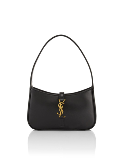 Saint Laurent Le 5 A 7 Mini Ysl Shoulder Bag In Satin In Nero