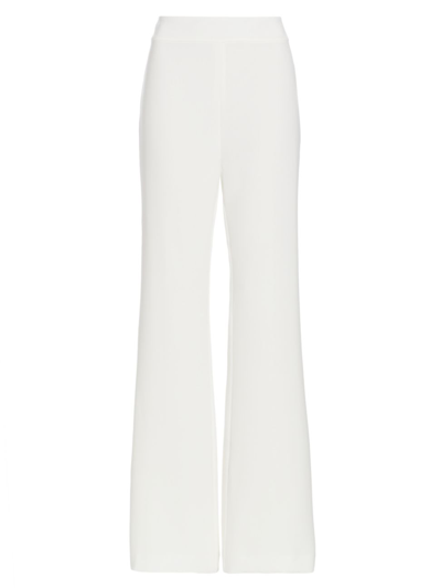 Halston Bailee Stretch Crepe High-waist Wide-leg Pants In White