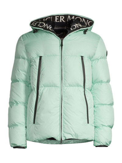Moncler Montcla Brand-applique Shell-down Jacket In Bright Green