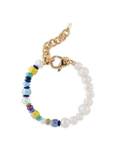 Martha Calvo Women's Muse 14k-gold-plated, Glass, & Freshwater Pearl Beaded Bracelet