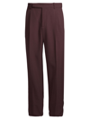 LORO PIANA MEN'S JASPER PLEATED TWISTED WOOL TROUSERS