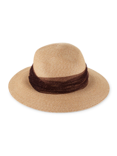 Eugenia Kim Courtney Packable Straw Fedora In Sand