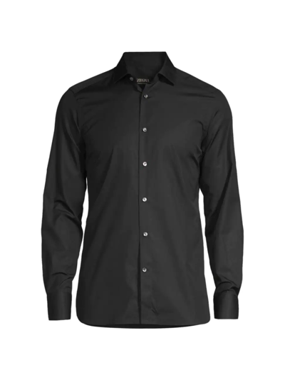 Zegna Trofeo Comfort Shirt In Black