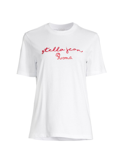 Stella Jean Cotton Logo Tee In White