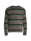 AGR MEN'S BRUSHED MOHAIR STRIPED SWEATER