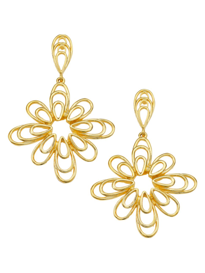Kenneth Jay Lane 22k-gold-plated Flower Drop Earrings