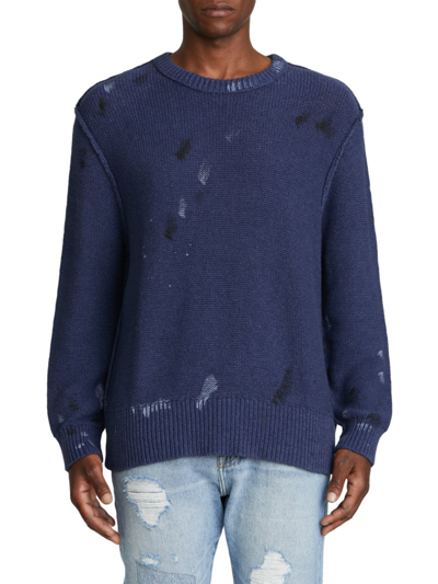 Nsf Oversized Crewneck Sweatshirt In Navypainted