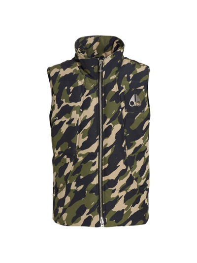 Moose Knuckles Puffer Camouflage Montreal Gilet In Green