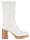 Rag & Bone Matrix Leather Platform Boots In Antique White