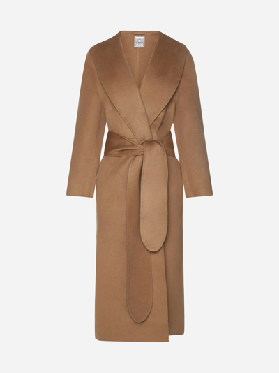 Totême Cashmere Belted Coat In Marrone