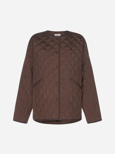 Totême Toteme Oversized Quilted Jacket In Brown
