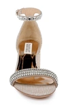 Badgley Mischka Block Heeled Sandal In Pale Gold