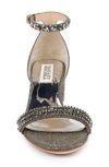 Badgley Mischka Block Heeled Sandal In Pewter