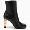 Givenchy Black G Cube Ankle Boots With Gold-tone Logo Heel Black In Leather Woman In Black