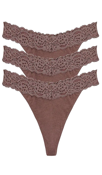 Privacy Please Abigail Thong 3 Pack In Peppercorn