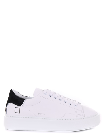 Date Sneakers Woman D.a.t.e. Sfera Pony In Leather In Bianco/nero
